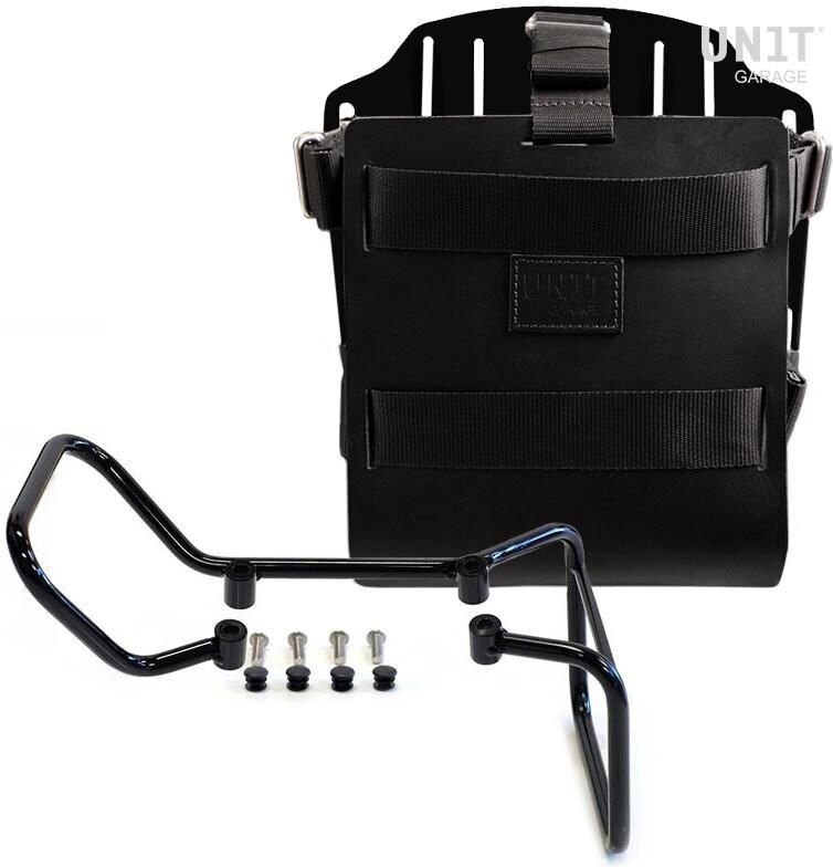 UNIT GARAGE ユニットガレージ Unit Garage Carrying system in aluminum with adjustable leather front, Quick Release System and vitpilen 701 frame, Black/Black | U085+U000+3001-Black-Black バッグ・ボックス取り付けステー 車体用バッグ・ケース