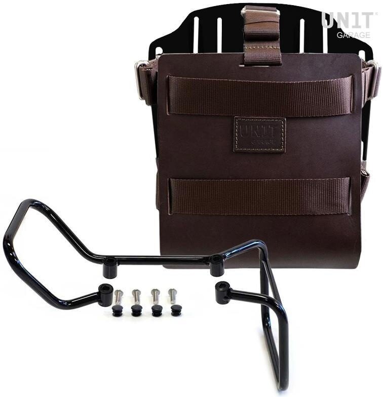 UNIT GARAGE ユニットガレージ Unit Garage Carrying system in aluminum with adjustable leather front， Quick Release System and vitpilen 701 frame， Brown/Black | U085+U000+3001-Brown-Black バッグ・ボックス取り付けステー 車体用バッグ・ケース