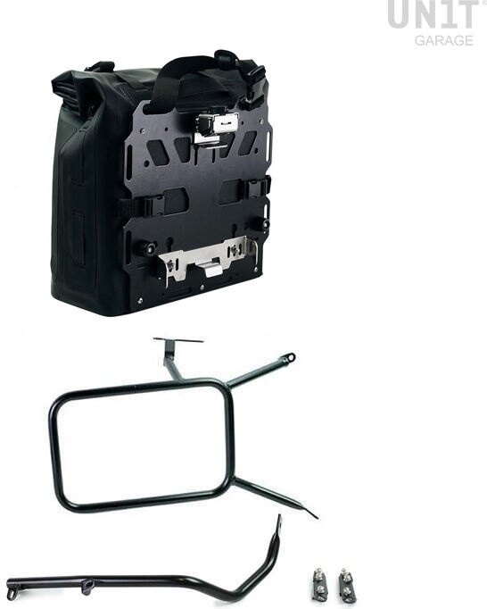 UNIT GARAGE ユニットガレージ Unit Garage Khali side pannier in TPU 35L - 45L + Aluminum plate with Right subframe nineT， Black Panniers Frames | UG002+AL0+1687-Black-Panniers+Black-Frames サイドバッグ 車体用バッグ・ケース
