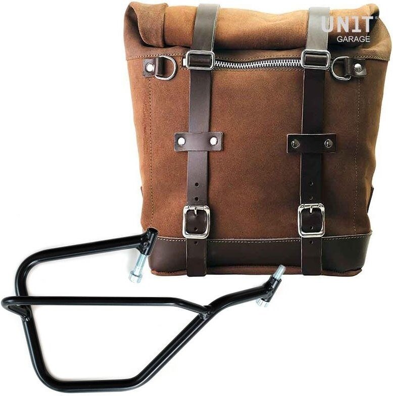 UNIT GARAGE ユニットガレージ Unit Garage Waxed suede side pannier Scram 22L-30L + Right Subframe Yamaha， ColoradoBrown | U202+2504DX-ColoradoBrown サイドバッグ 車体用バッグ・ケース