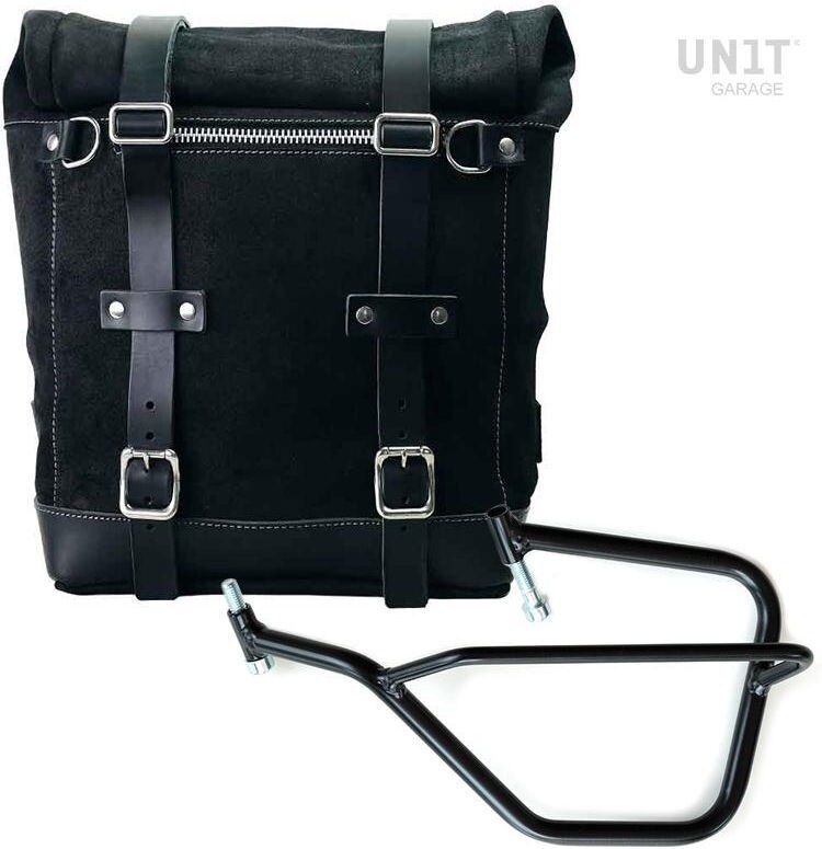 UNIT GARAGE ユニットガレージ Unit Garage Waxed suede side pannier Scram 22L-30L + Left Subframe Yamaha， JetBlack | U202+2504SX-JetBlack サイドバッグ 車体用バッグ・ケース｜ウェビック　店 66,898円