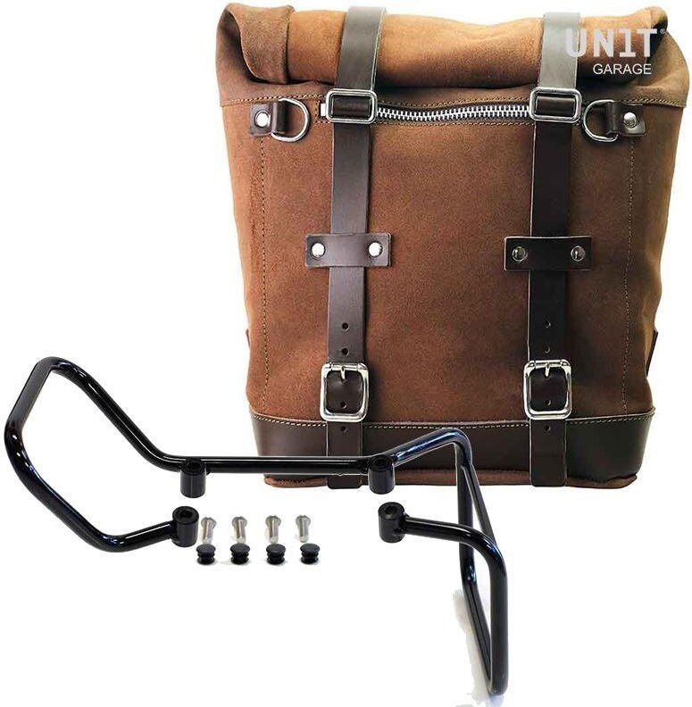UNIT GARAGE ユニットガレージ Unit Garage Waxed suede side pannier Scram 22L-30L + Subframe husqvarna vitpilen 701, ColoradoBrown | U202+3001-ColoradoBrown サイドバッグ 車体用バッグ・ケース|ウェビック 店