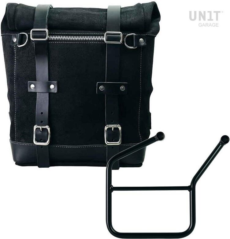 UNIT GARAGE ユニットガレージ Unit Garage Waxed suede side pannier Scram 22L-30L + Left Subframe HUSQVARNA， JetBlack | U202+3007SX-JetBlack サイドバッグ 車体用バッグ・ケース｜ウェビック　店