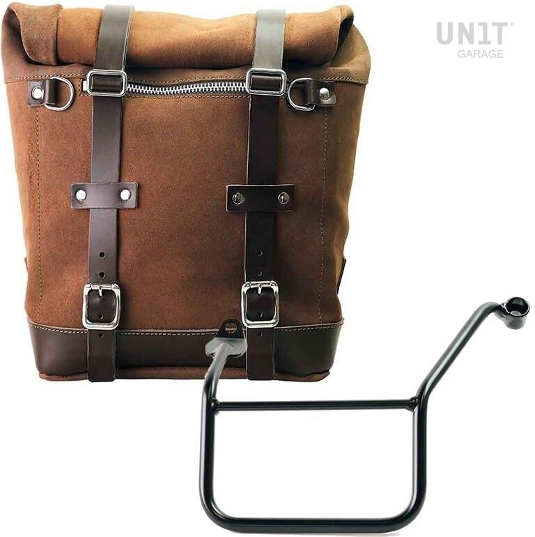 UNIT GARAGE ユニットガレージ Unit Garage Waxed suede side pannier Scram 22L-30L + Left Subframe Yamaha， ColoradoBrown | U202+3208SX-ColoradoBrown サイドバッグ 車体用バッグ・ケース｜ウェビック　店 66,898円