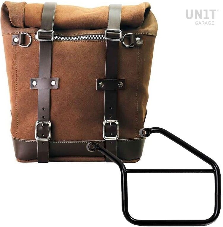UNIT GARAGE ユニットガレージ Unit Garage Waxed suede side pannier Scram 22L-30L + Left Subframe Triumph Trident 660， ColoradoBrown | U202+3500SX-ColoradoBrown サイドバッグ 車体用バッグ・ケース｜ウェビック　店