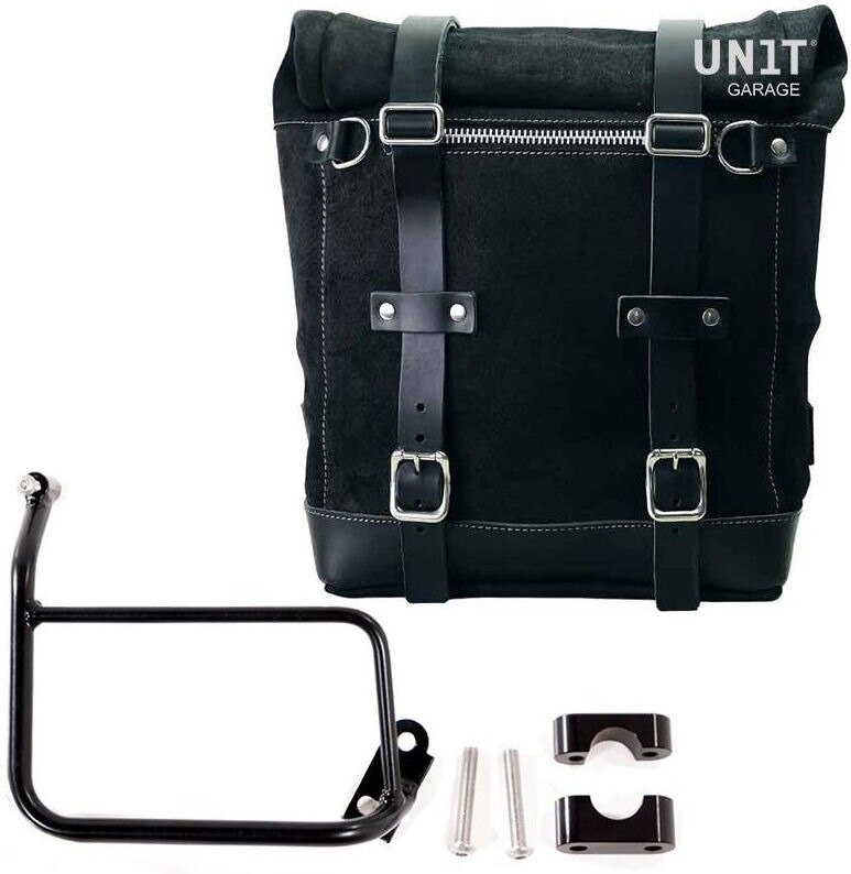 UNIT GARAGE ユニットガレージ Unit Garage Waxed suede side pannier Scram 22L-30L + Subframe R1200 GS, JetBlack | U202+1229-JetBlack サイドバッグ 車体用バッグ・ケース|ウェビック 店