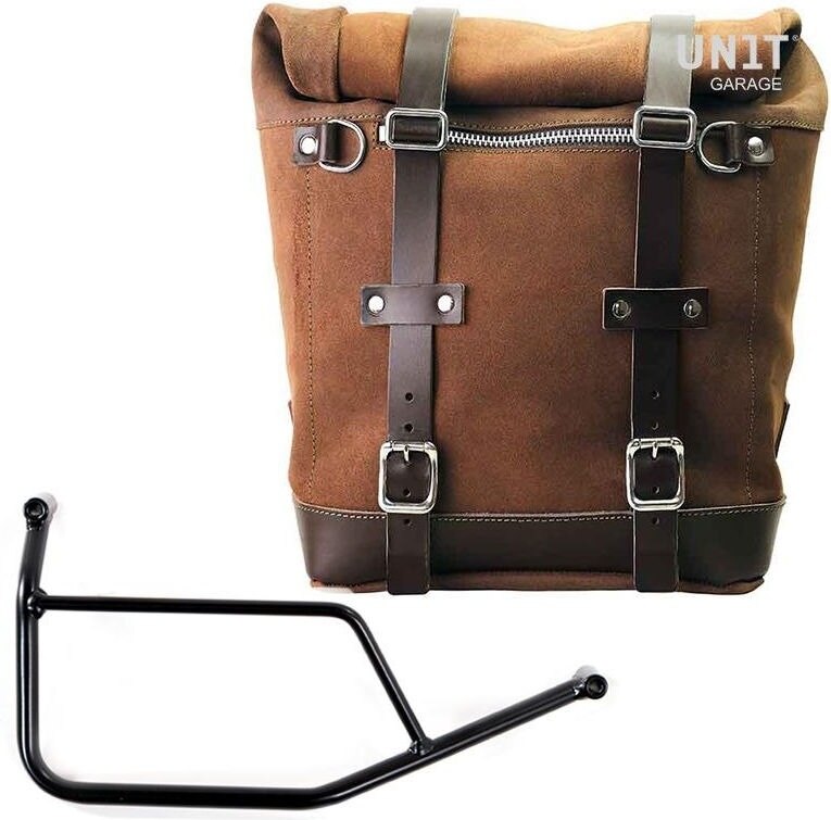 UNIT GARAGE ユニットガレージ Unit Garage Waxed suede side pannier Scram 22L-30L + Subframe R 1200 R， ColoradoBrown | U202+1421-ColoradoBrown サイドバッグ 車体用バッグ・ケース｜ウェビック　店 66,898円