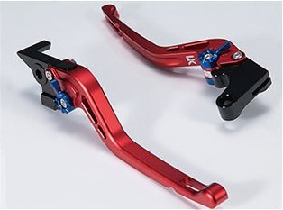 U-KANAYA ユーカナヤ GPタイプ ロングアルミビレットレバーセット XMAX250 YAMAHA ヤマハ ブレーキ・クラッチレバーセット ハンドル周辺パーツ ハンドル レバーカラー：マットレッド / アジャスターカラー：マットブルー