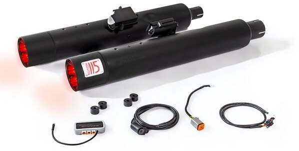 REMUS レムス Silencer With Luminous End Cap And Asc - Can-Bus Actuated Sound System，Stainless Black，Racing スリップオンマフラー マフラー