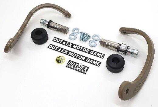 OUTEX アウテックス 振動吸収レバーガード 削り出しワンピース CT125 クロスカブ DAX125 スーパーカブ HONDA ホンダ レバーガード ハンドル 板厚：8mm / タイプ：スタンダード / カラー：焼付塗装マットフレスコブラウン