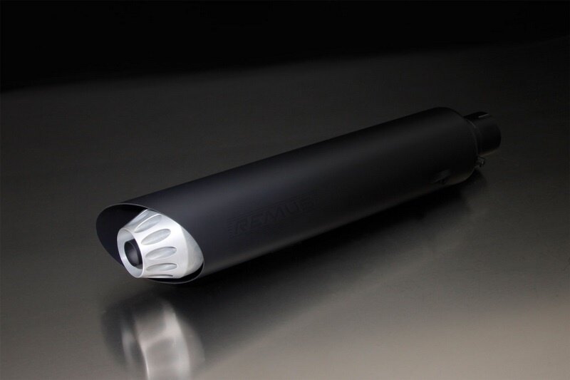 REMUS レムス Retro，Muffler，Stainless Black，EEC，55 mm スリップオンマフラー マフラー