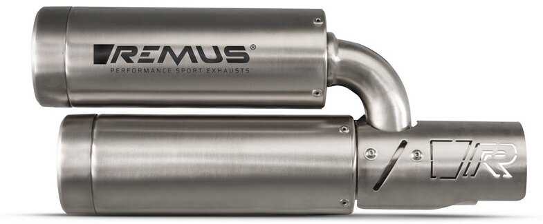 REMUS レムス Slip-On Double Mesh Sport Silencer，Stainless Brushed，Header With Catalytic Converter，Incl. EC Type Approval フルエキゾーストマフラー マフラー
