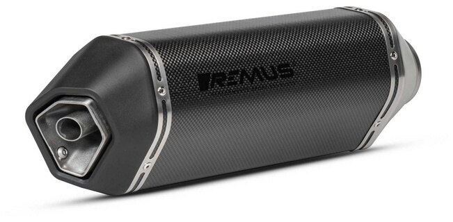 REMUS レムス スリップオン スポーツマフラー 着脱式バッフル付，カーボン，エキパイ キャタライザー(触媒)なし，ECE型式認証なし フルエキゾーストマフラー マフラー｜ウェビック　店