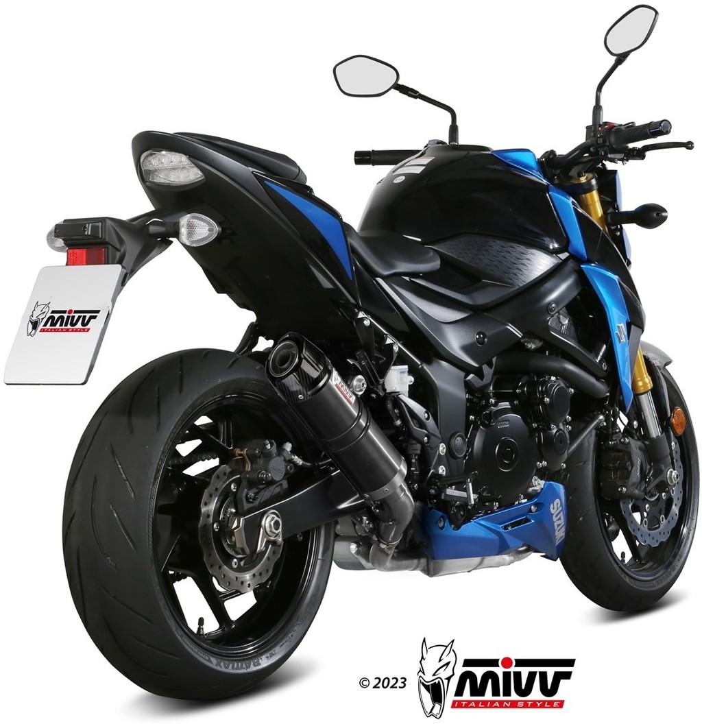 MIVV ミヴ GP スリップオンマフラー GSX-S 750 SUZUKI スズキ マフラー 仕様:ブラックステンレス+カーボンエンドキャップ付き