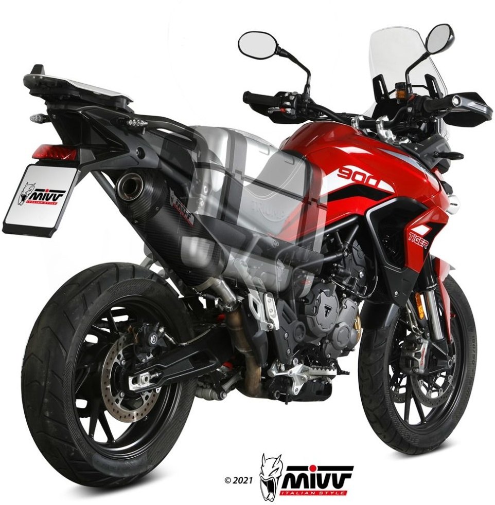 MIVV ミヴ OVAL スリップオンマフラー TIGER 900 GT PRO RALLY TRIUMPH トライアンフ マフラー 仕様：カーボン＋カーボンエンドキャップ付き