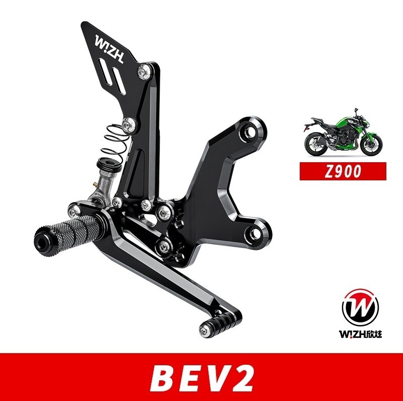 WIZH ウィズ BEV2 バックステップ Z900 (17-) KAWASAKI カワサキ ステップ 足回り カラー：ブラック / フットペグタイプ：固定式 / アダプタータイプ：スタンダード / ヒールガードタイプ：スタンダード / ステアリングタイプ：スタンダード