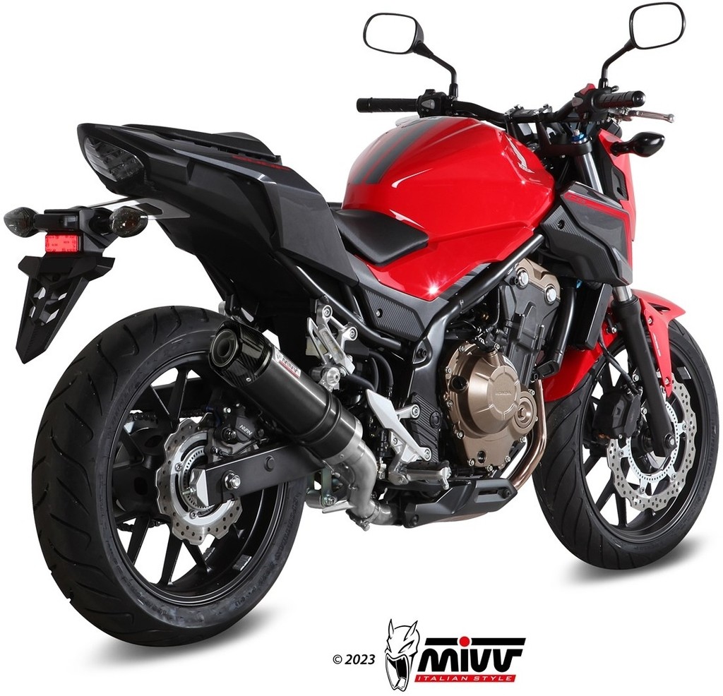MIVV ミヴ GP スリップオンマフラー CB 500 F HONDA ホンダ マフラー カラー:ブラックステンレス+カーボンエンドキャップ付き