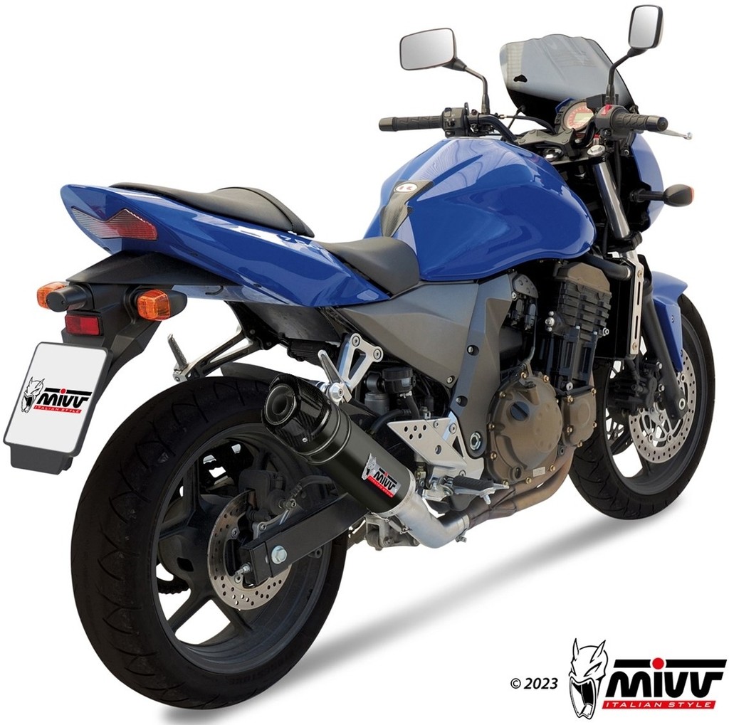MIVV ミヴ GP スリップオンマフラー Z 750 KAWASAKI カワサキ マフラー カラー:ブラックステンレス+カーボンエンドキャップ付き|ウェビック 店