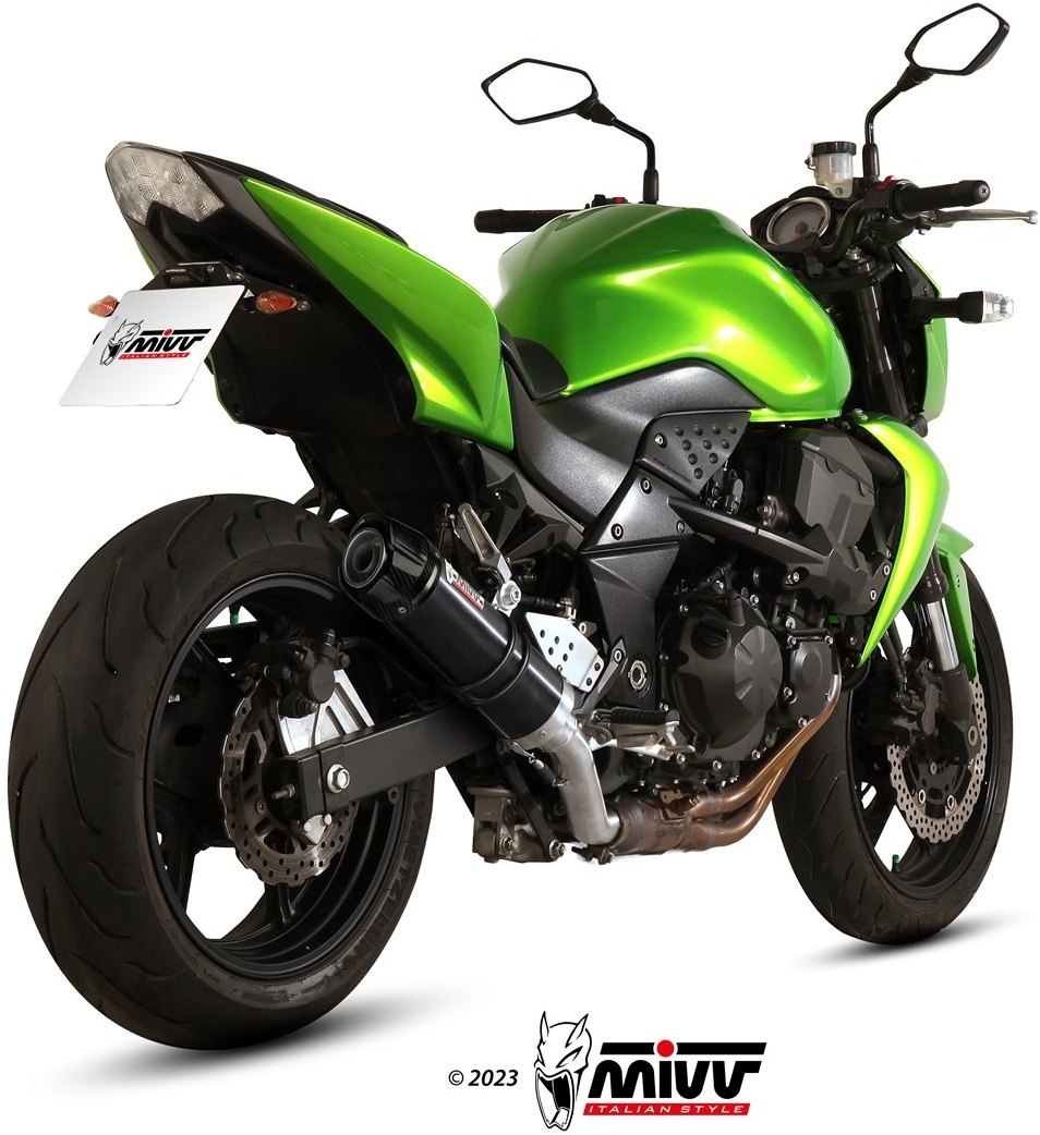 MIVV ミヴ GP スリップオンマフラー Z 750 KAWASAKI カワサキ マフラー カラー:ブラックステンレス+カーボンエンドキャップ付き|ウェビック 店