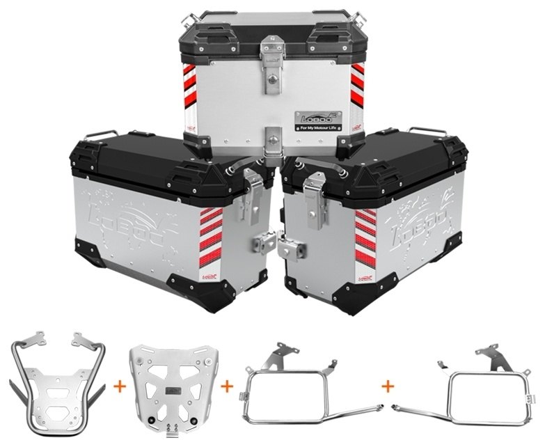 LOBOO ロブー PIKE TRACKERシリーズ 36L 3ケースセット ラック/プレート付き CB500X CB400X NX400 HONDA ホンダ トップケース・テールボックス 車体用バッグ・ケース|ウェビック 店
