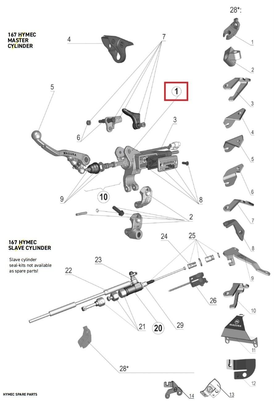 MAGURA マグラ 167マスターASSY その他クラッチマスターシリンダーオプション・補修部品 駆動系 タイプ：12mm EXロングレバー