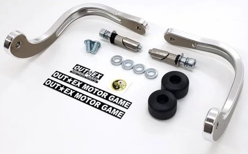 OUTEX アウテックス 振動吸収レバーガード 削り出しワンピース CT125 DAX125 クロスカブ スーパーカブ PG-1 HONDA ホンダ YAMAHA ヤマハ レバーガード ハンドル 板厚：8mm / タイプ：軽量 / カラー：アルミ素地｜ウェビック　店