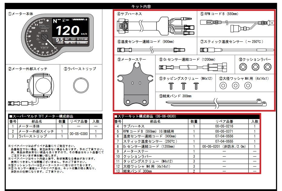 SP武川 SPタケガワ メーターステー＆ハーネスキット(スーパーマルチTFTメーター用)／モンキー125(JB02)(JB03)(JB05)(MLHJB02) モンキー 125 HONDA ホンダ その他スピードメーターオプション・補修部品 メーター・インジケーター関係 電装系