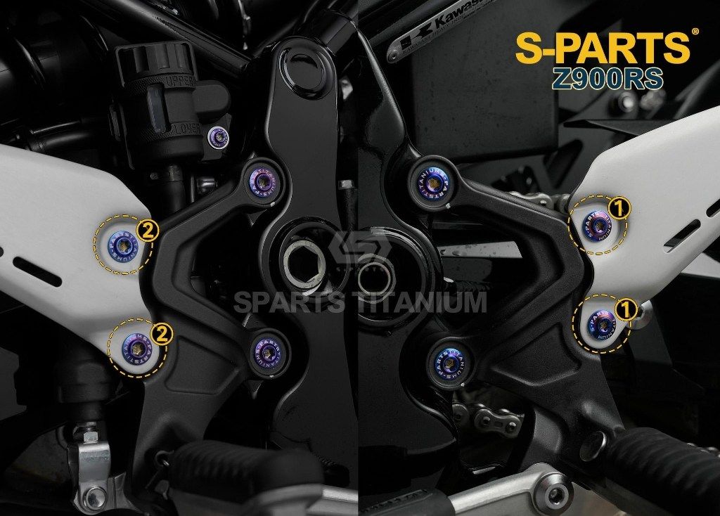 S-PARTS エスパーツ ヒールガード用チタンボルトセット Z900RS KAWASAKI カワサキ その他外装オプション・補修部品 外装