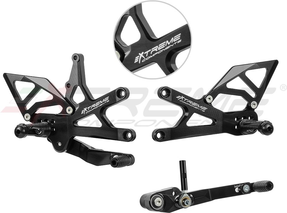 EXTREME COMPONENTS エクストリームコンポーネンツ GP EVO バックステップキット (正/逆シフト対応) アルミヒールガード付き (ノークイックシフター用) GSXR1000 SUZUKI スズキ バックステップ ステップ 足回り