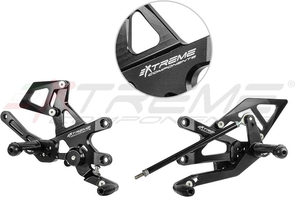 EXTREME COMPONENTS エクストリームコンポーネンツ GP EVO バックステップキット (逆シフトのみ) RSV4 RF 1100 Factory Tuono V4 APRILIA アプリリア バックステップ ステップ 足回り タイプ：アルミヒールガード付き（ブラック）｜ウェビック　店
