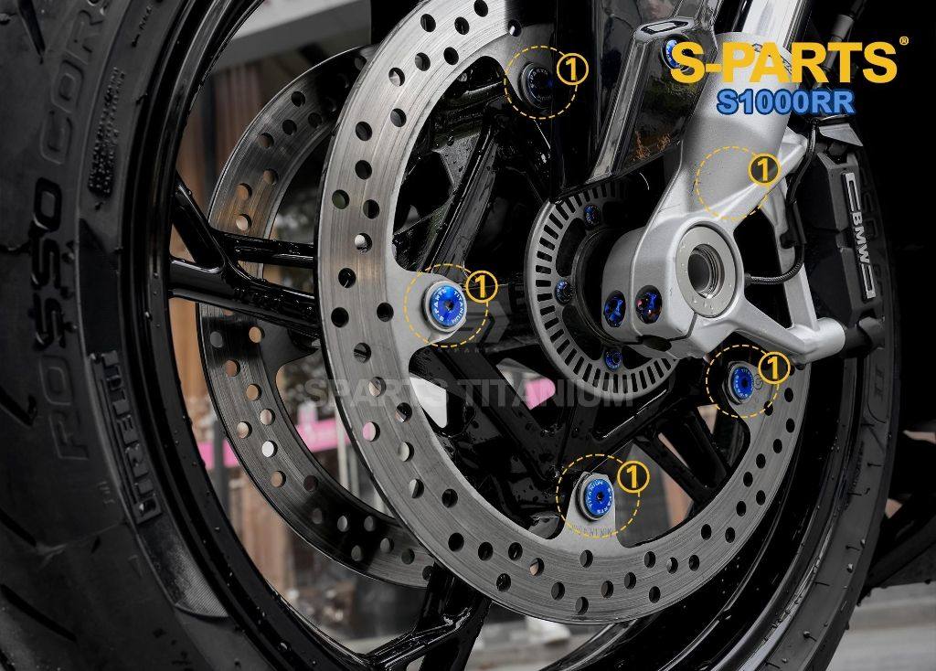 S-PARTS エスパーツ フロントディスクマウント用チタンボルトセット S1000RR BMW その他汎用外装部品・ドレスアップパーツ 外装