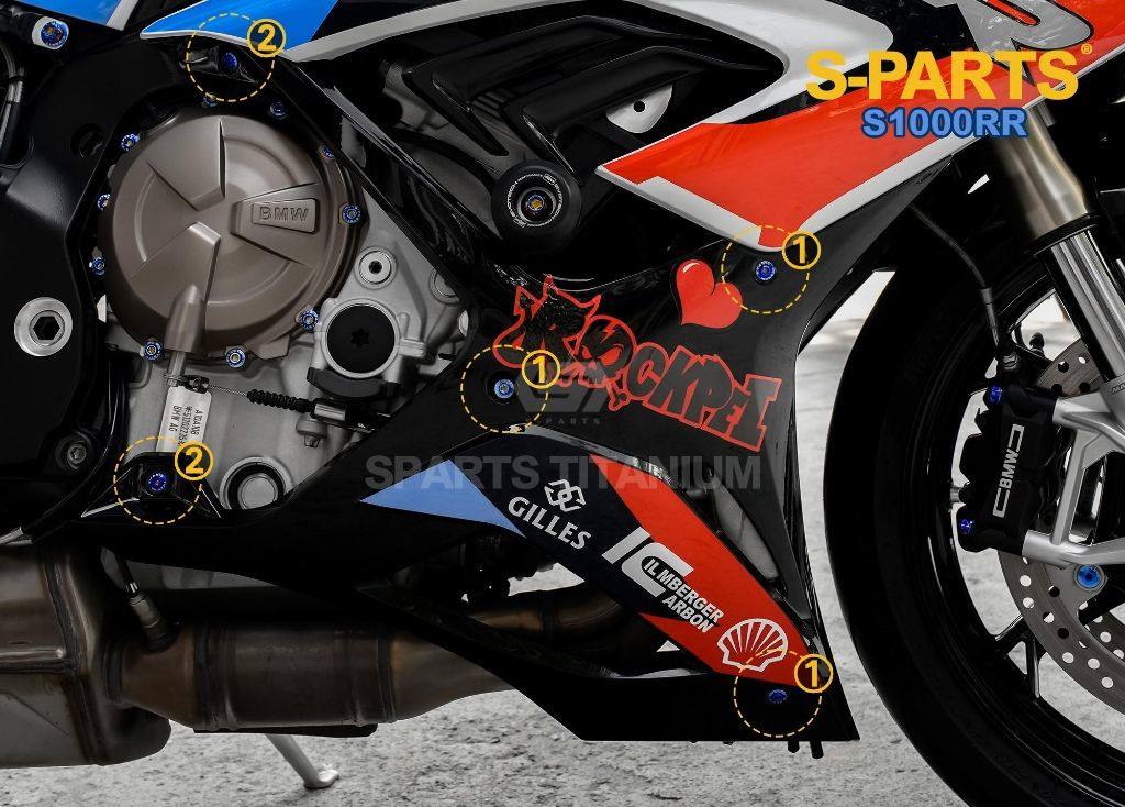 S-PARTS エスパーツ サイドカウル用チタンボルトセット S1000RR  その他汎用外装部品・ドレスアップパーツ 外装