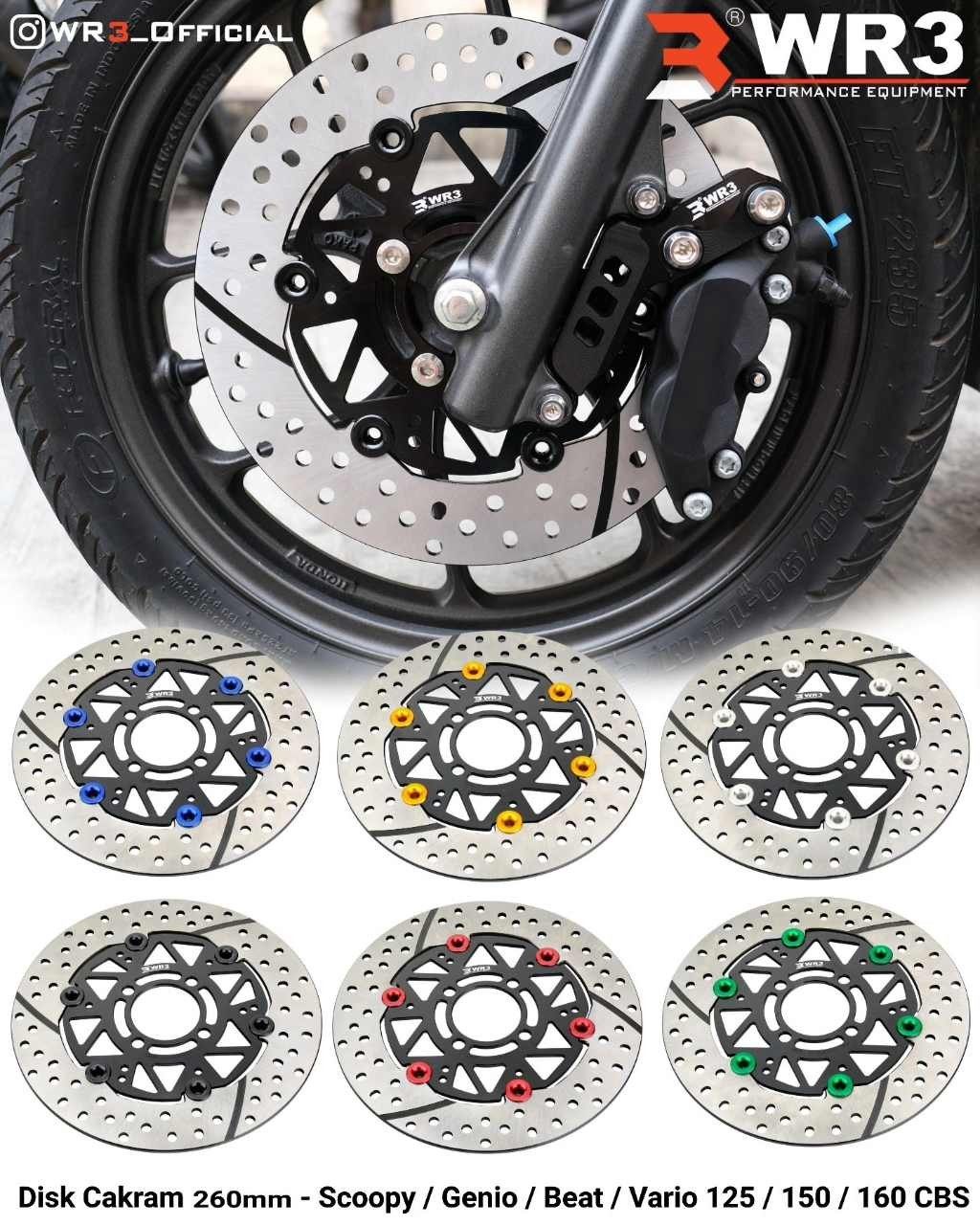 WR3 ダブルアールスリー フローティング フロントディスクローター Beat Genio SCOOPY110i Vario125 Vario150 Vario160 HONDA ホンダ ブレーキディスクローター ブレーキ|ウェビック 店