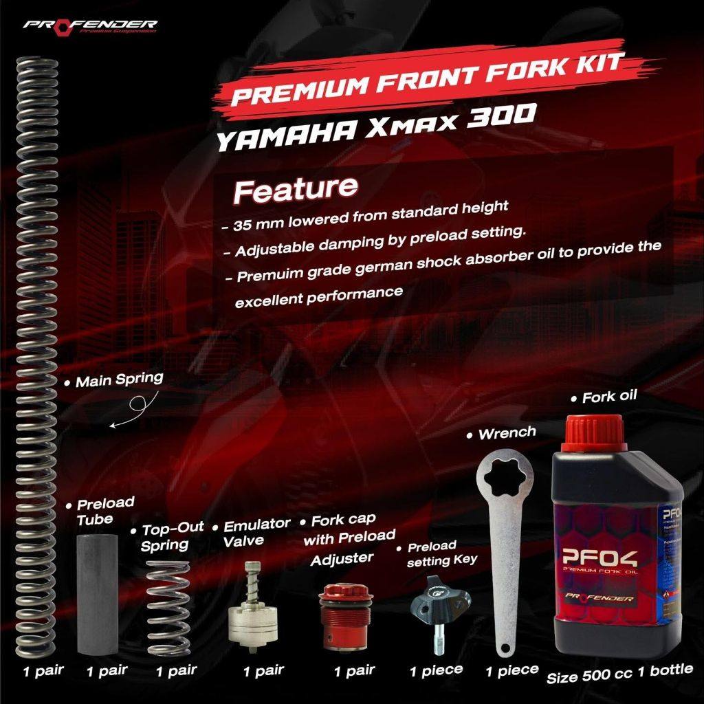 PROFENDER:プロフェンダー Fork Spring Kit XMAX 300 YAMAHA ヤマハ フォークスプリング サスペンション 足回り