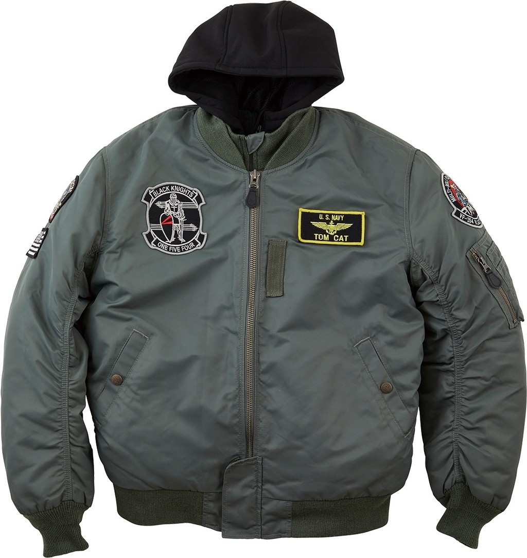 HOUSTON ヒューストン MA-1 BLACK KNIGHTS M／C JAC ウインタージャケット ジャケット アパレル