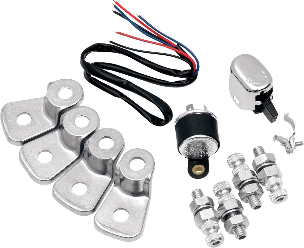 K&S TECHNOLOGIES ケイアンドエステクノロジーズ ウィンカー キット クロムステイ付き【T/SIGNAL KIT W/CHR BRKTS [25-9000]】 ウインカー 灯火類 電装系｜ウェビック　店