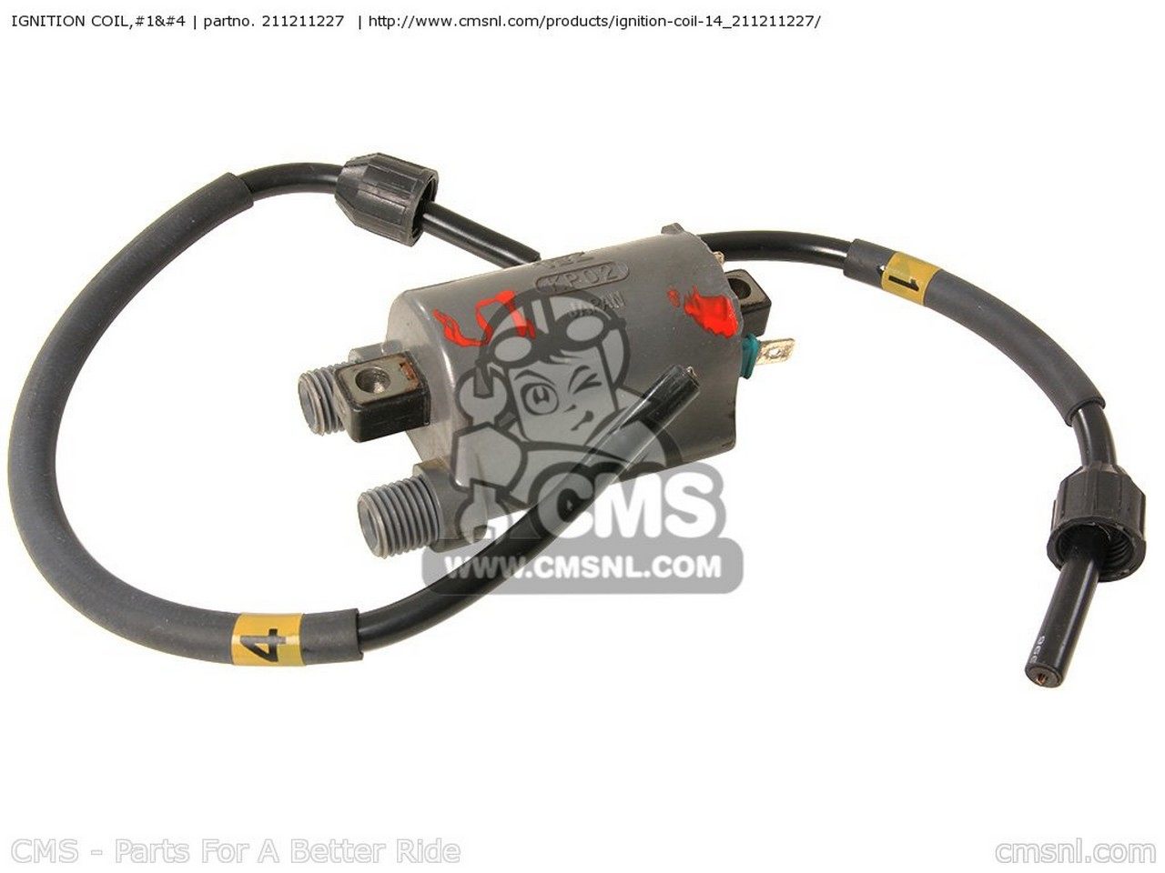 CMS シーエムエス COIL-IGNITION，#1 ZX600E11 ZZR600 2003 USA CALIFORNIA CANADA ZX600E12 2004 ZX600E13 KAWASAKI カワサキ イグニッションコイル 点火系 エンジン