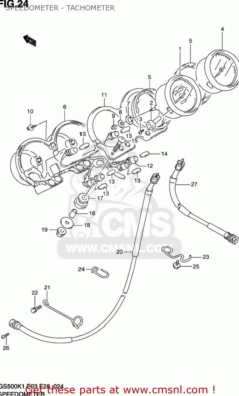 CMS シーエムエス SPEEDOMETER GS500 2001 K1 USA E03 2002 K2 SUZUKI スズキ スピードメーター メーター・インジケーター関係 電装系｜ウェビック　店