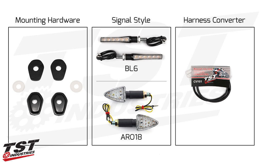 TST ティーエスティー LEDフロントウインカーマウントフルセット DR-Z400S DR-Z400SM SUZUKI スズキ ウインカー 灯火類 電装系｜ウェビック　店