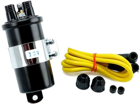 MCS エムシーエス Round custom ignition coil 12V black イグニッションコイル 点火系 エンジン