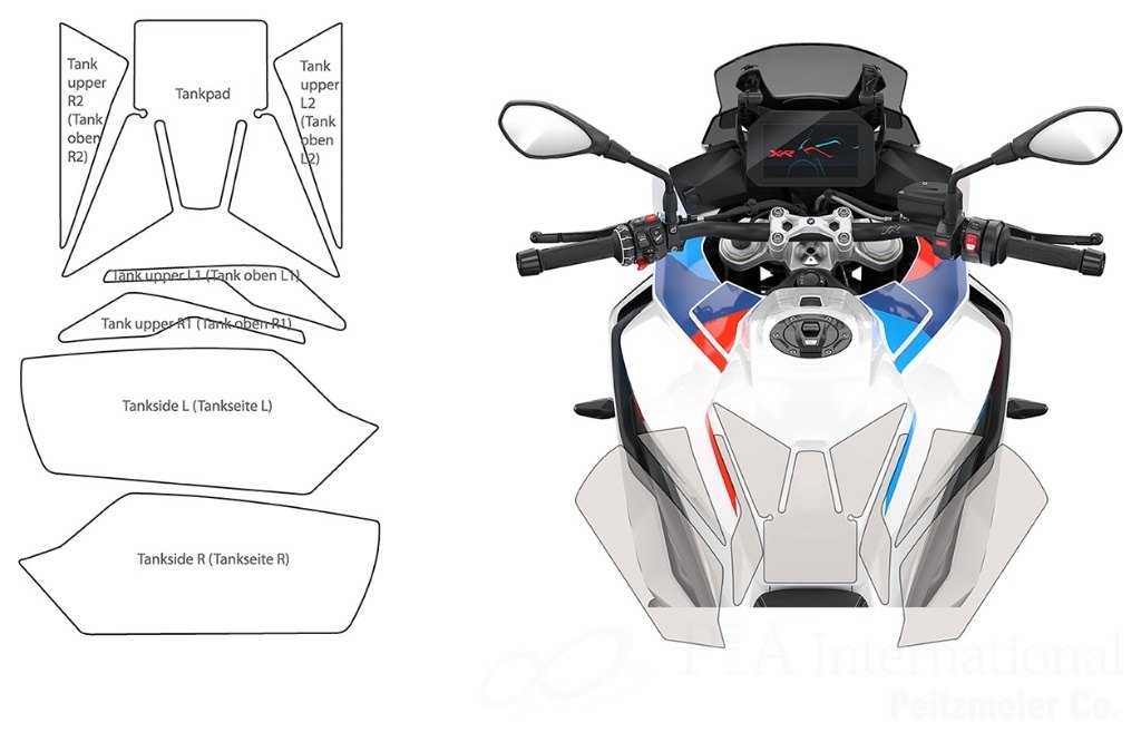 Wunderlich ワンダーリッヒ タンクプロテクション「PremiumShield」 M1000XR S1000XR BMW プロテクションフィルム・保護フィルム 外装