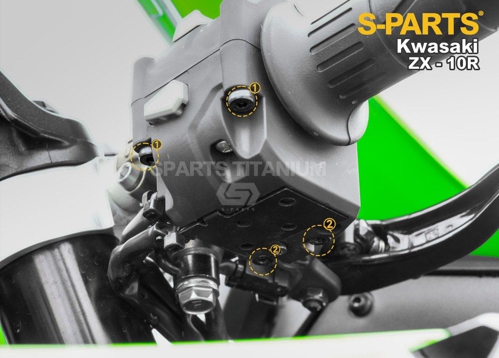 S-PARTS エスパーツ ハンドルスイッチ用チタンボルトセット 左 ZX-10R ZX-10RR KAWASAKI カワサキ その他外装オプション・補修部品 外装