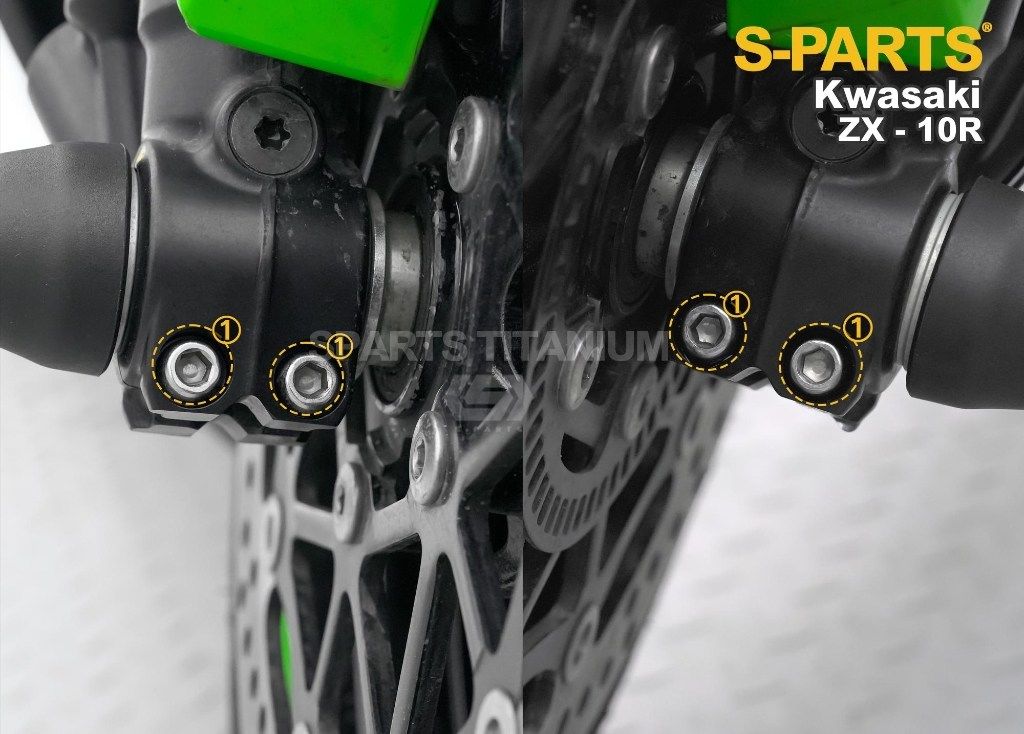S-PARTS エスパーツ フロントアクスルクランプ用チタンボルトセット ZX-10R ZX-10RR KAWASAKI カワサキ その他外装オプション・補修部品 外装