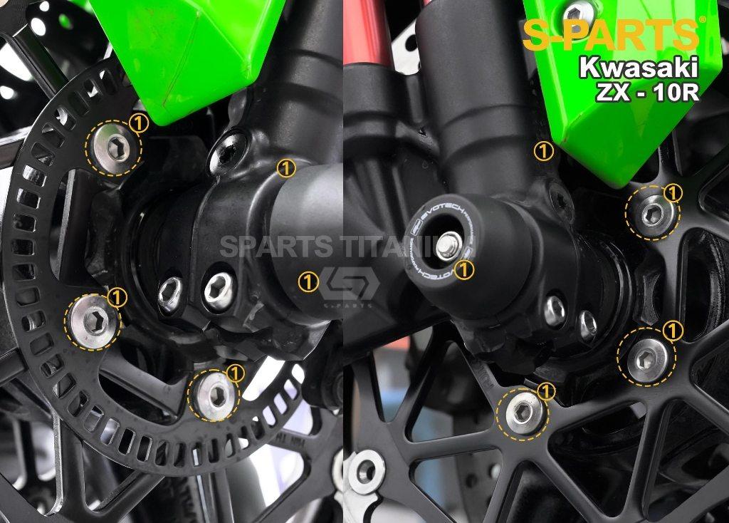 S-PARTS エスパーツ フロントブレーキディスク用チタンボルトセット ZX-10R ZX-10RR KAWASAKI カワサキ その他外装オプション・補修部品 外装