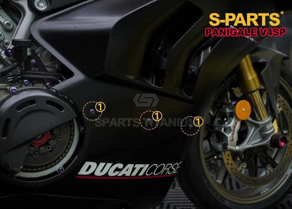 S-PARTS エスパーツ アンダーカウル用チタンボルトセット PANIGALE V4 S SP SP2 DUCATI ドゥカティ その他外装オプション・補修部品 外装