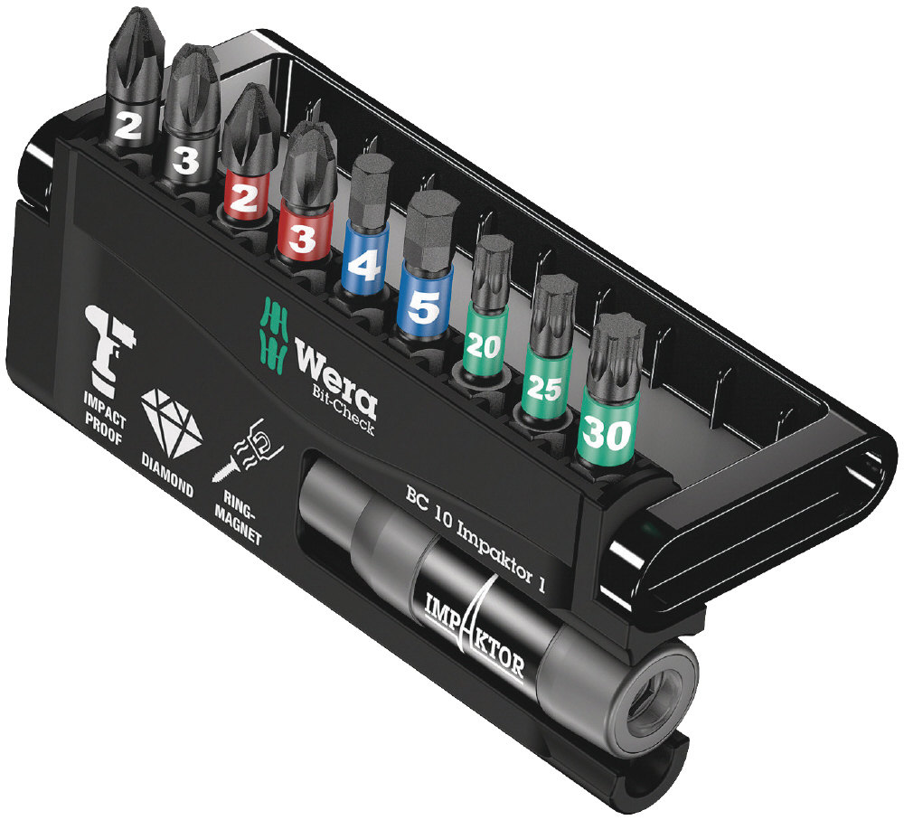 WERA ヴェラ ダイヤモンドコーティング インパクト用ドライバービット・ホルダーセット セット工具｜ウェビック　店