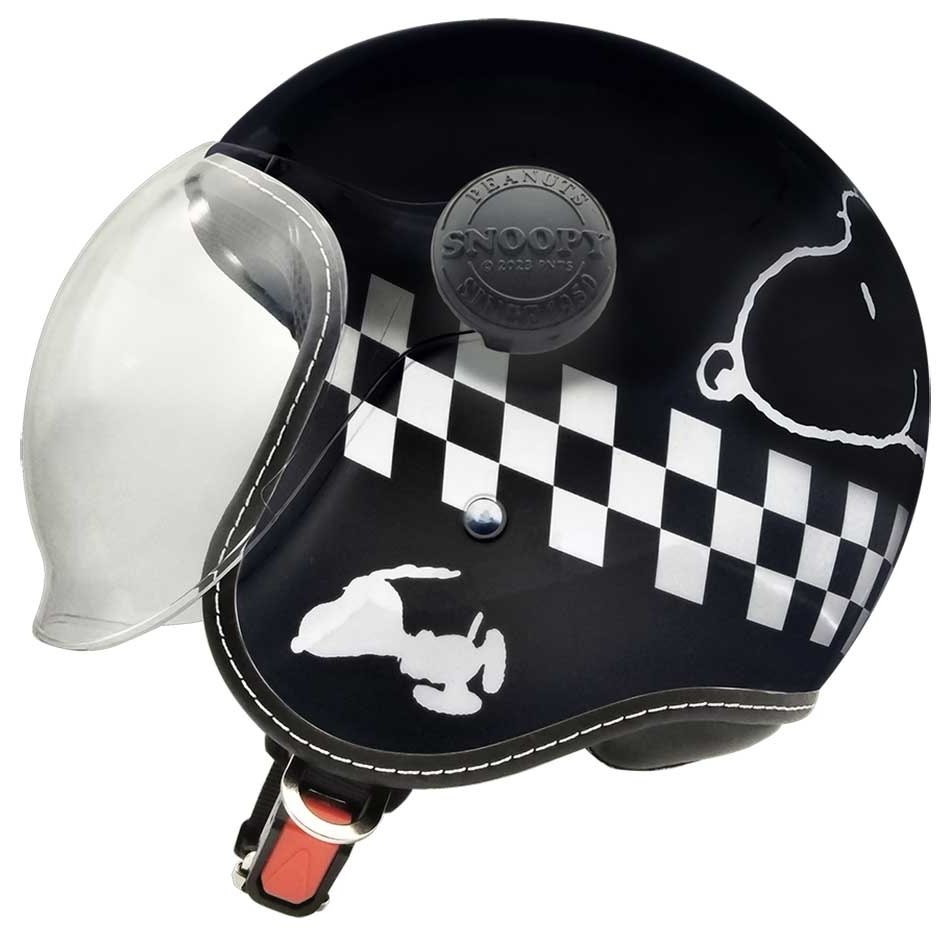 アークス AXS SNJ-115 SNOOPY チェッカーフラッグ ジェットヘルメット ヘルメット