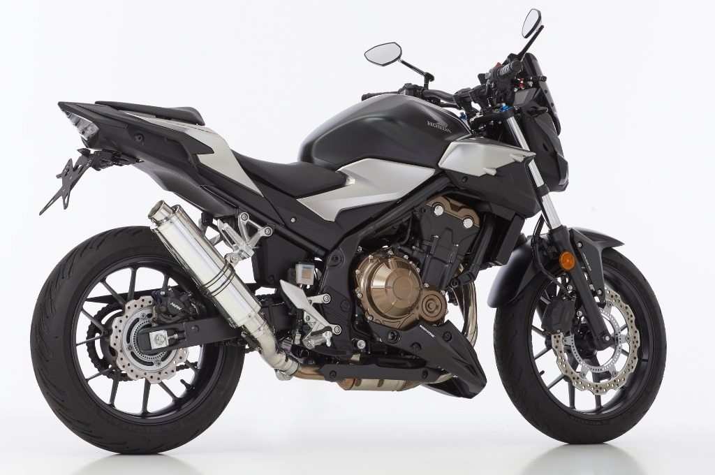 HURRIC フリック Supersport スリップオンマフラー CBR500R NX500 HONDA ホンダ マフラー material：polished aluminium／colour：silver｜ウェビック　店