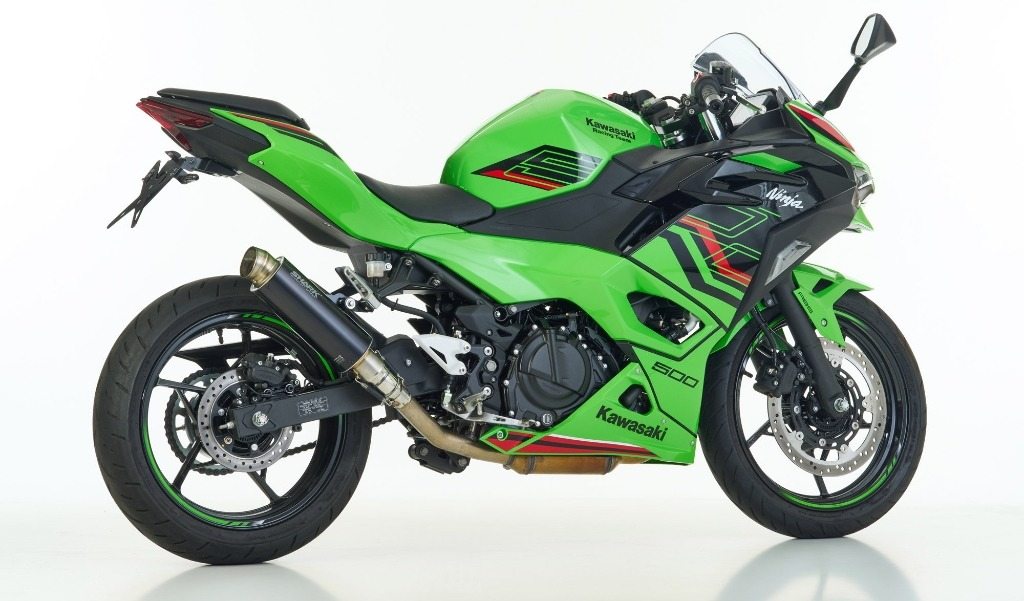 SHARK シャーク SRC 4 (2-1) Super Short スリップオンマフラー Ninja500 SE Z500 KAWASAKI カワサキ マフラー colour：black／material：eloxed aluminium｜ウェビック　店