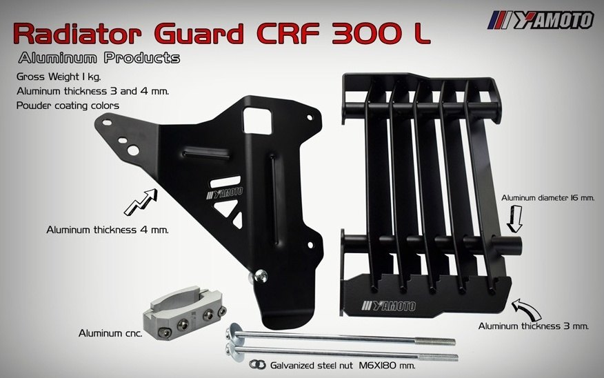 Yamoto Thailand:ヤモト タイランド Radiator Guard CRF300L HONDA ホンダ ラジエーターコアガード・オイルクーラーコアガード 冷却関連 エンジン
